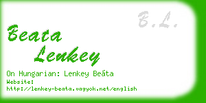 beata lenkey business card